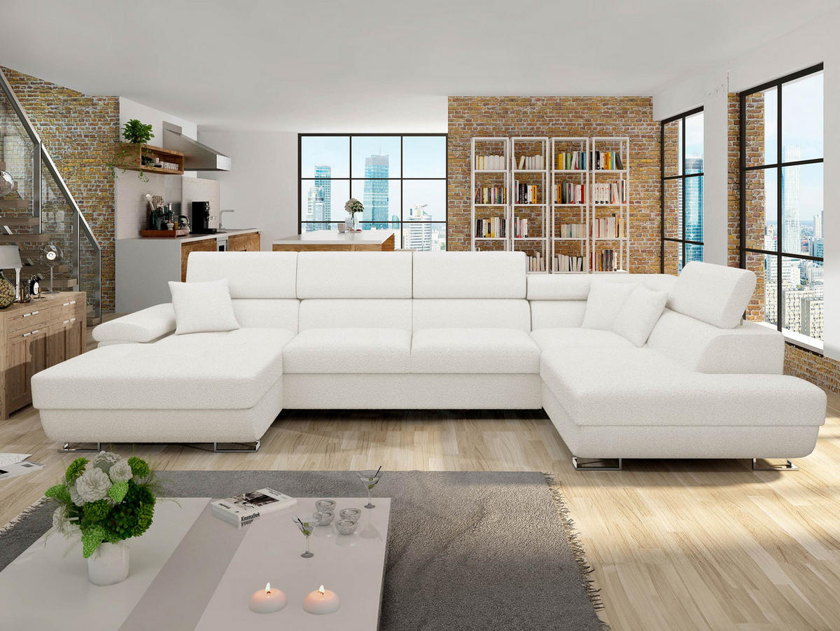 WOHNLANDSCHAFT Cotere Bis Premium, Seite: Rechts - Creme, Holz/Textil (345/91/202cm) - MIRJAN24