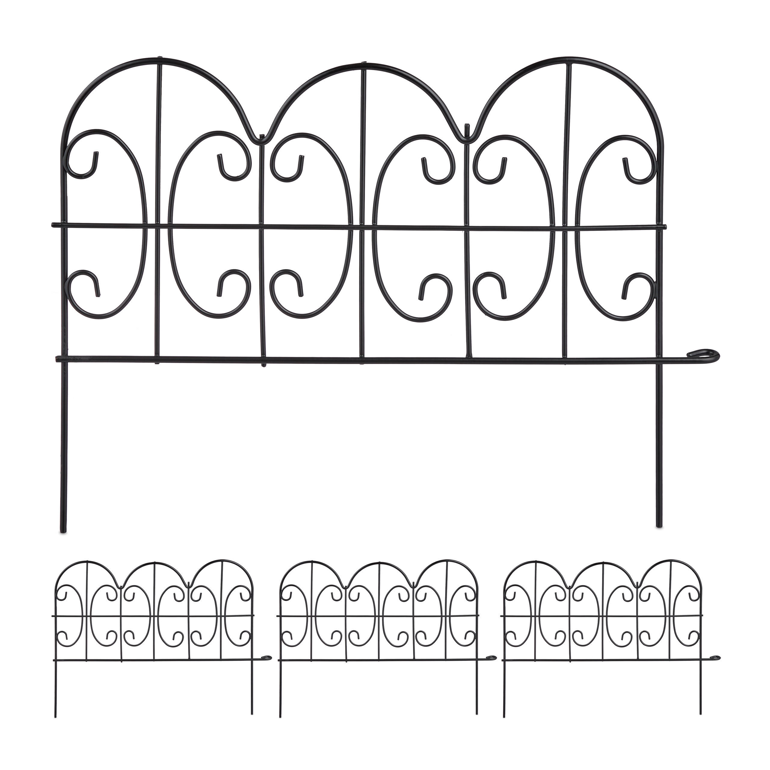 BORDURĂ Neagră set-4 piese oțel 18x150 cm