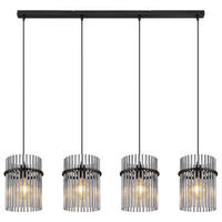 LED HÄNGELEUCHTE Metall Schwarz Rauchglas - Schwarz, Glas (110/20/140cm) - Globo Lighting