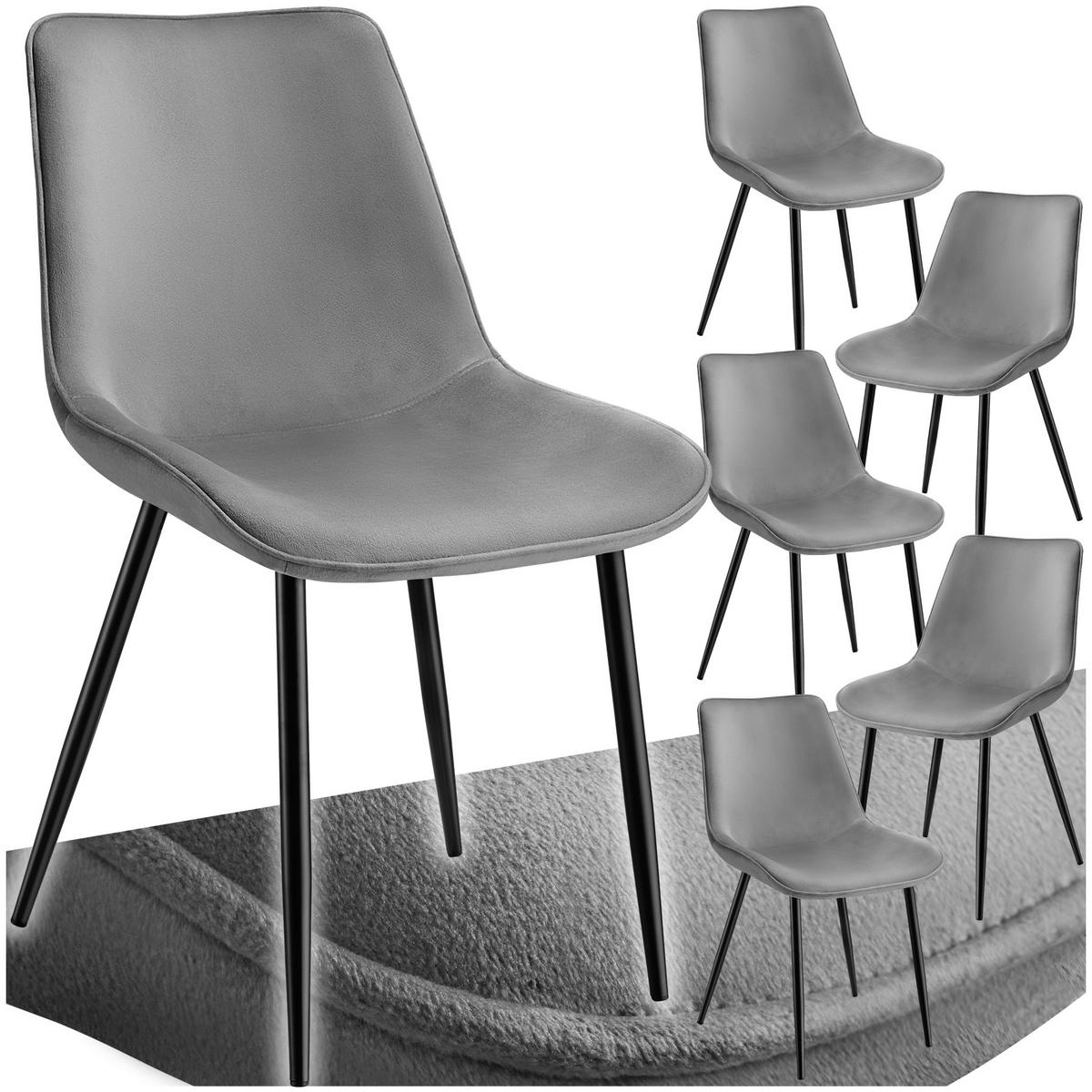 STUHL 6er Set Monroe 48 x 59 x 82 5 cm grau - Grau, Textil (48/82.5/59cm) - tectake