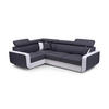 ECKSOFA MIRA Grau Geflochtener Stoff mit Schlaffunktion - Grau, Holz (263/184cm) - MASSENO