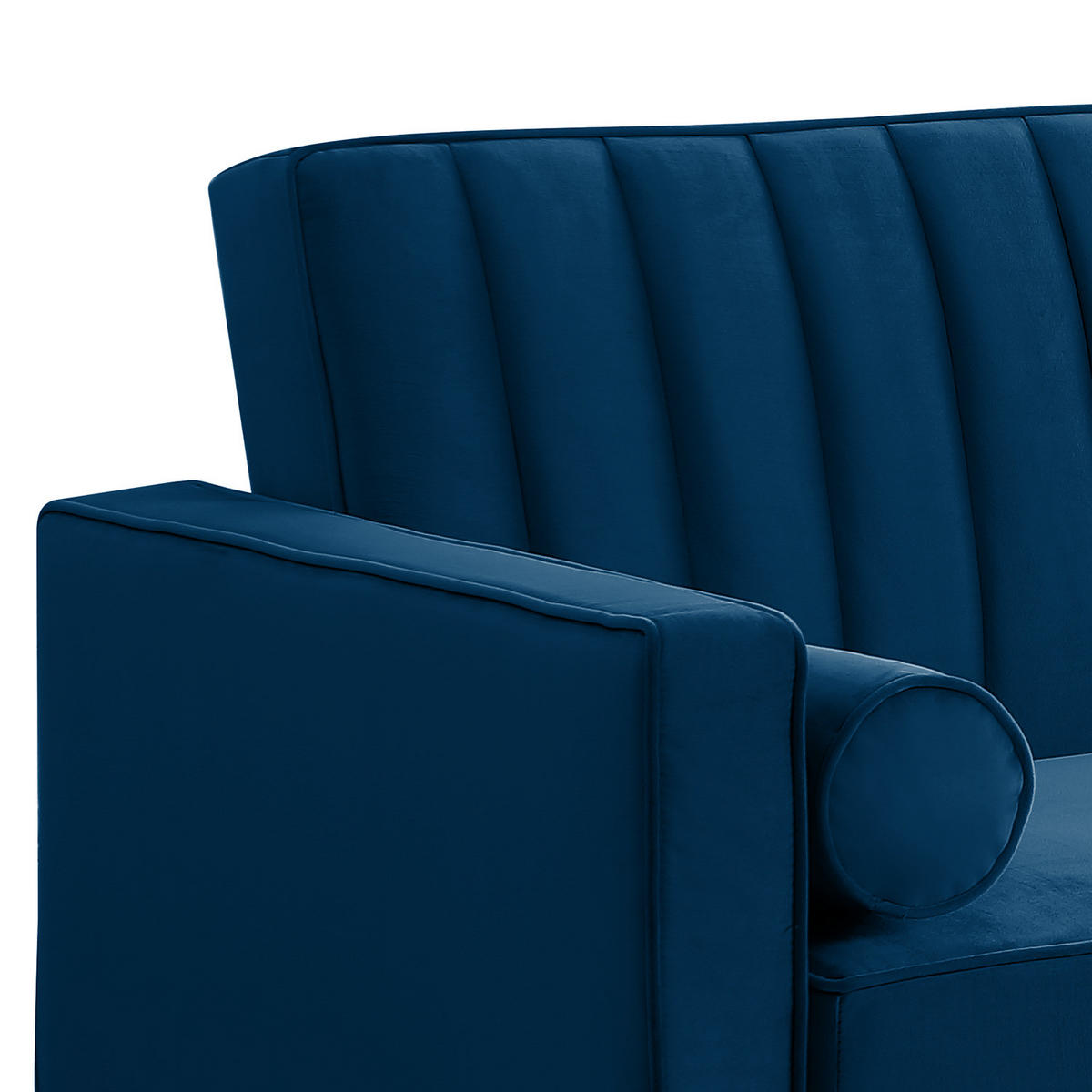 ECKSOFA mit Schlaffunktion - Goldfarben/Blaugrau, Textil/Metall (223/144cm) - home24