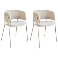 ESSZIMMERSTUHL 2er-Set Hellbeige Springer - Beige, Textil (53/75/51cm) - Beliani