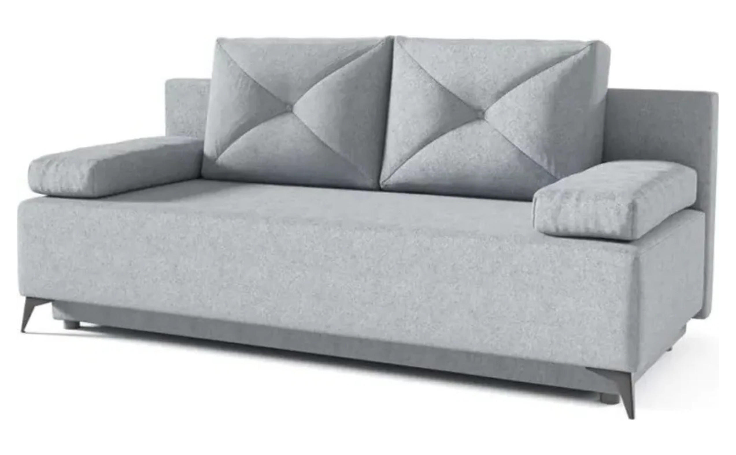 SCHLAFSOFA Zosia, Sofa mit Schlaffunktion und Bettkasten, Klappsofa, Schlafcouch aus Veloursstoff, Couch in Frabe: Grau - Grau, Textil (195/90/85cm)