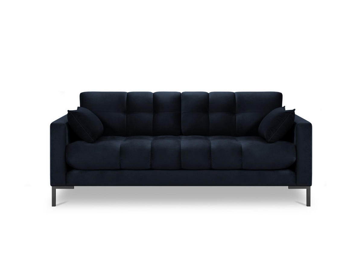 SOFA Mamaia aus Samt dunkelblau 2 Sitzplätze - Dunkelblau, Textil (92/75/152cm) - Micadoni