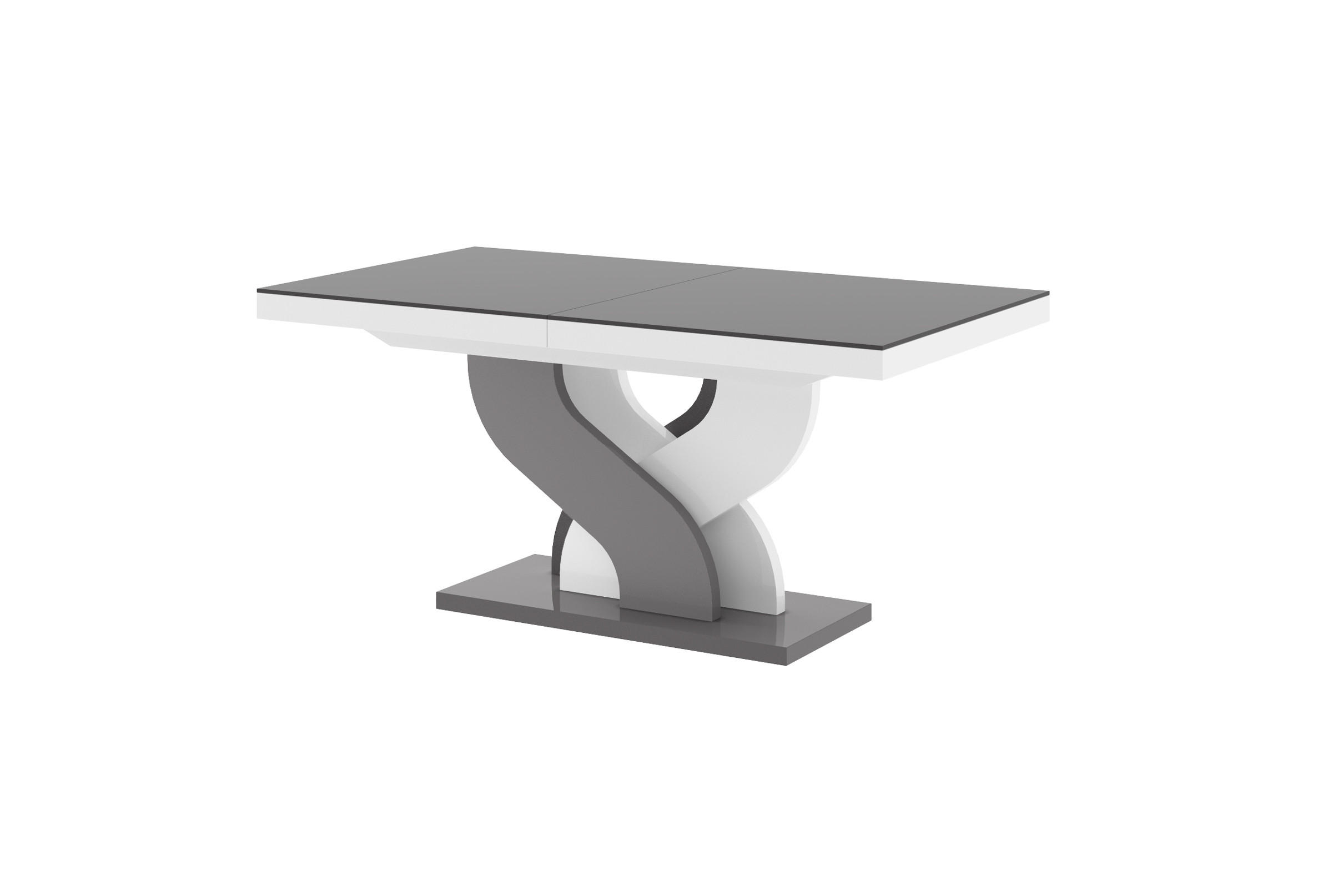 designimpex Esstisch Weiß Hochglanz, Grau 160x75x89 cm