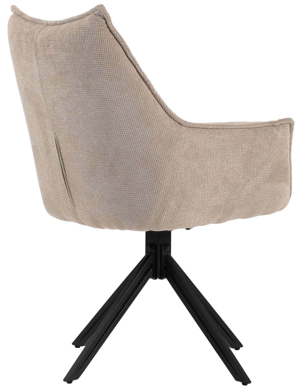 ESSZIMMERSTUHL Ginosa drehbar 60/90/64 cm - Beige/Schwarz, Textil/Metall (62/90/66cm) - Mr. Deko