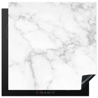 HERABDECKPLATTE - Marmor - Grau - Weiß - Strukturierter Marmor - 58x59 - Weiß, Kunststoff (58/59/0.2cm) - MuchoWow