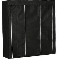 STOFFSCHRANK 150/43/162,5 cm schwarz aus Stahl mit Kleiderstange - Schwarz, Holzwerkstoff (150/162.5/43cm) - OKWISH