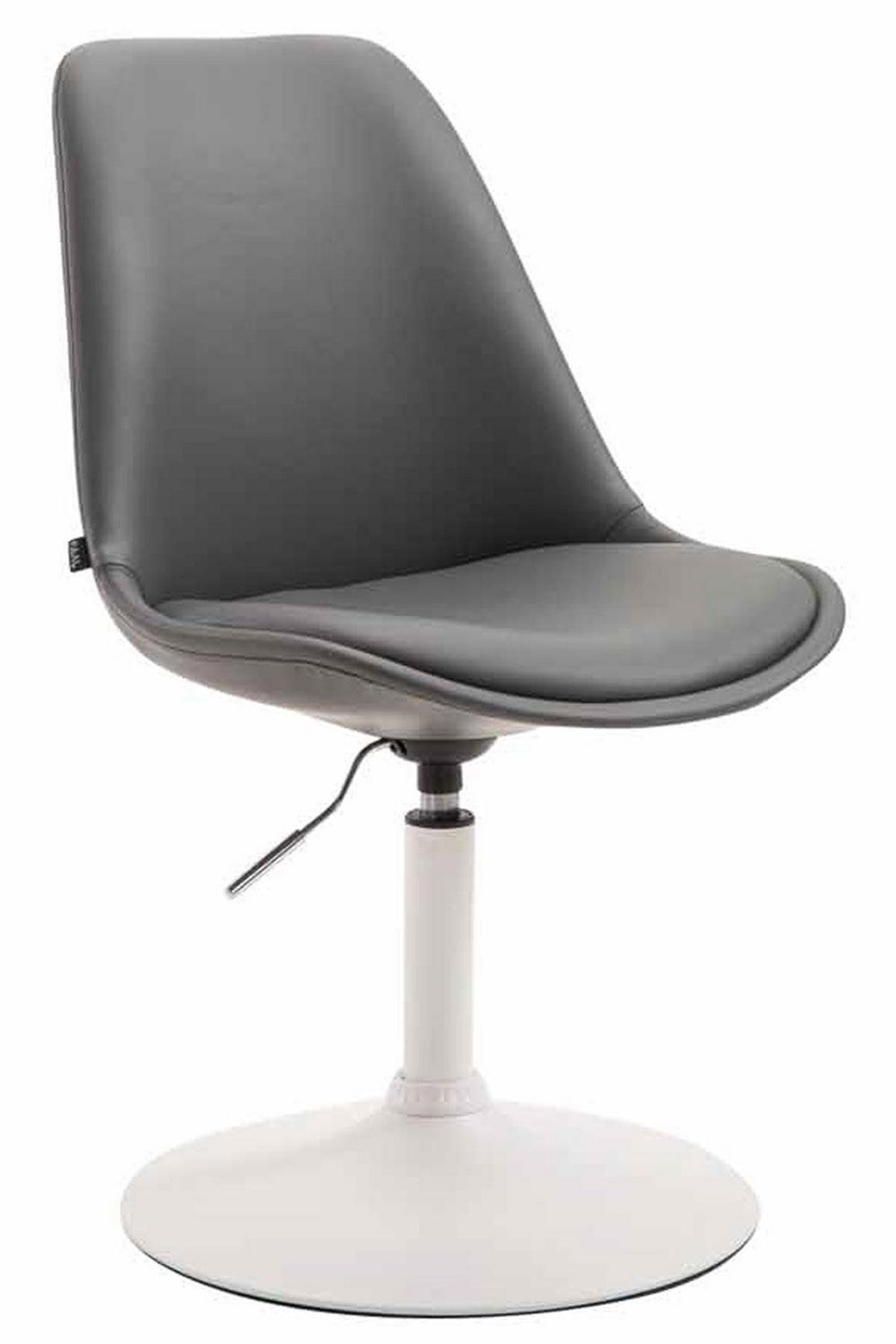 DREHSTUHL Lederlook grau - Weiß/Grau, Textil/Metall (48/76/57cm) - CLP