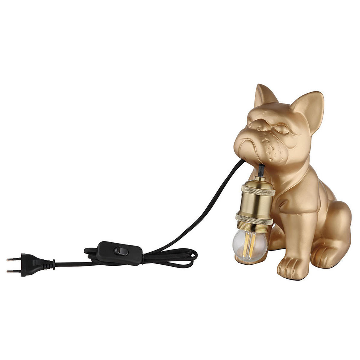 TISCHLEUCHTE Keramik Metall Gold Hundedesign - Goldfarben, Metall (19.5/12.5/24cm) - Globo Lighting