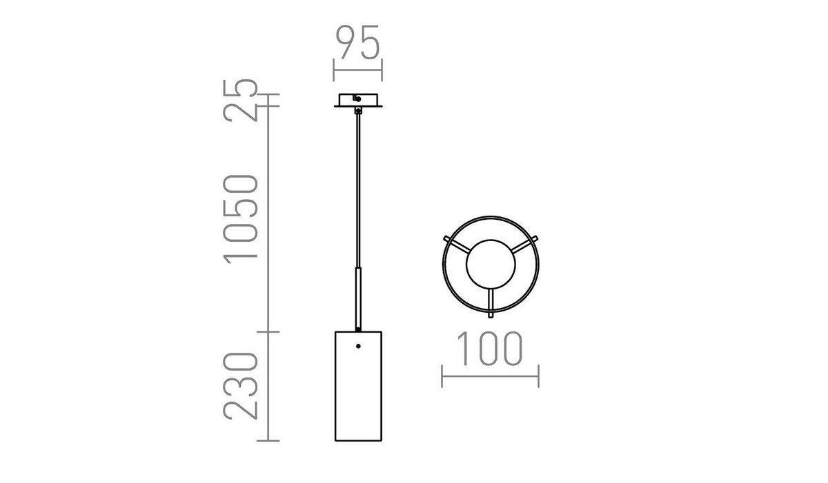 PENDELLEUCHTE SANSSOUCI I Chromglas 15 W - Chromfarben, Metall (30/30/120cm) - Rendl
