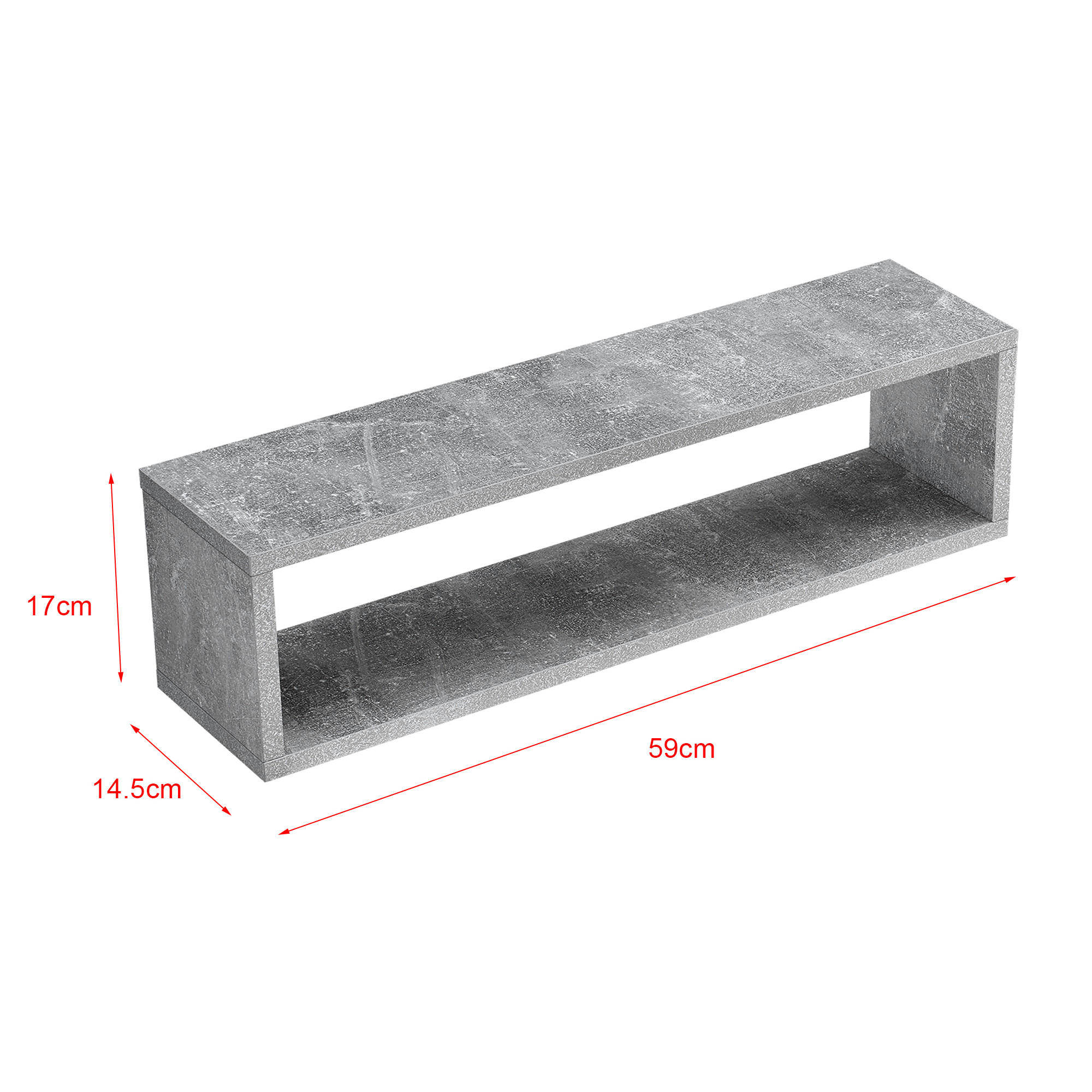 WANDREGAL-SET 4 TLG. Fagernes - Grau, Holzwerkstoff (59/17/14.5cm) - [en.casa]