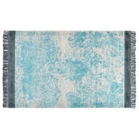 KURZFLOR-TEPPICH Akarsu 200/140 cm - Blau, Naturmaterialien (140/200cm) - Beliani