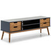 TV-ELEMENT Java 1 Tür 2 Schubladen Grau - Anthrazit, Holz (140/52/40cm) - VS Venta-stock