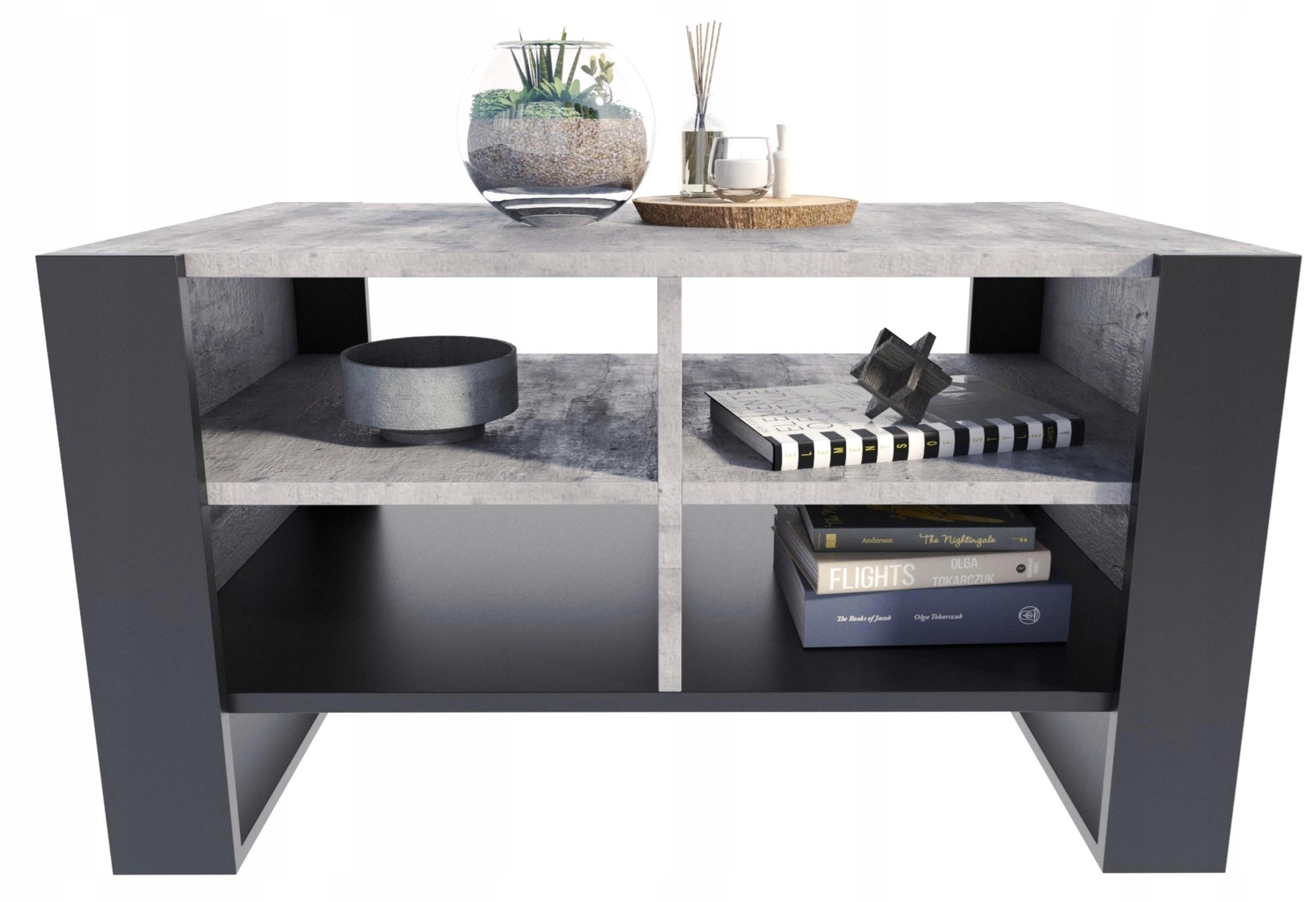 COUCHTISCH FIGA Beton-Schwarz 100/53,6/50 cm - Multicolor, Holzwerkstoff (53.6/100/50cm) - Matkam Möbel