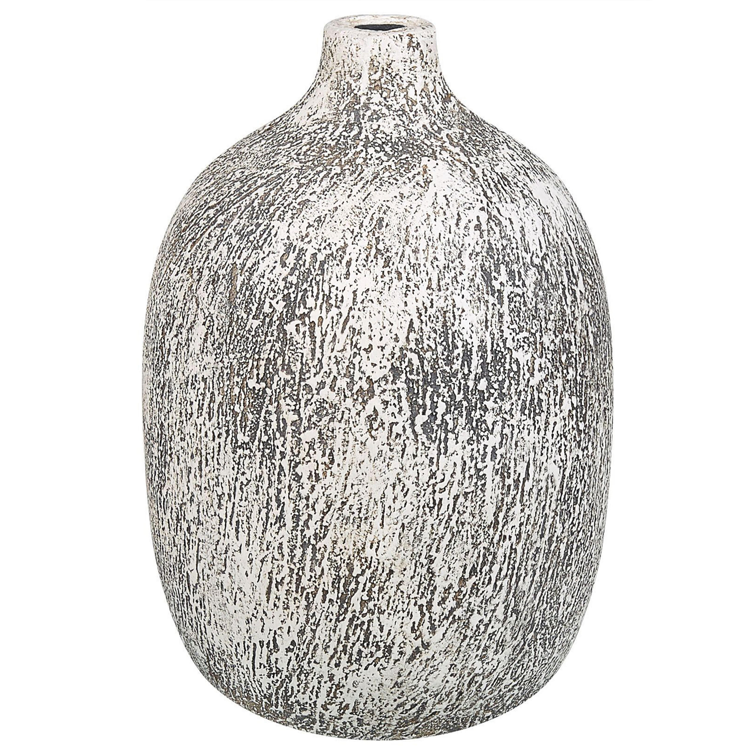 BLUMENVASE Terrakotta grau Vigo - Grau, Stein (36cm) - Beliani