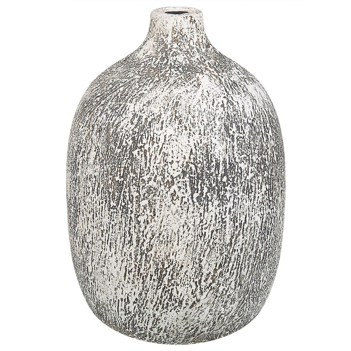 BLUMENVASE Terrakotta grau Vigo - Grau, Stein (36cm) - Beliani