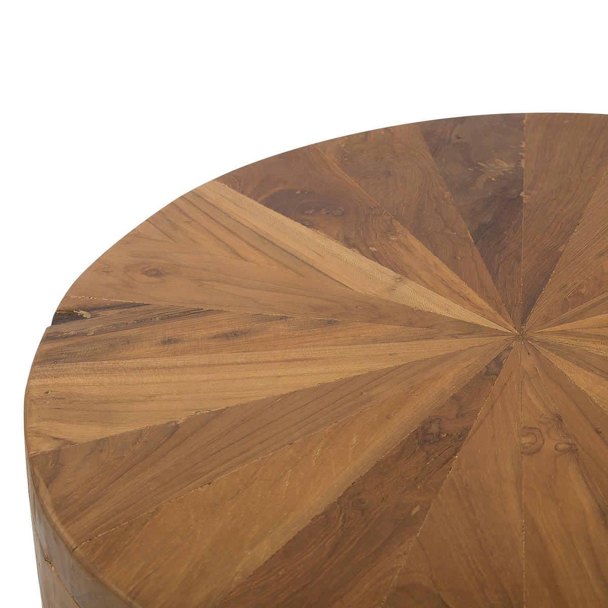 BEISTELLTISCH Teakholz braun 35 cm Brant - Hellbraun/Dunkelbraun, Holz (35/35/45cm) - Beliani