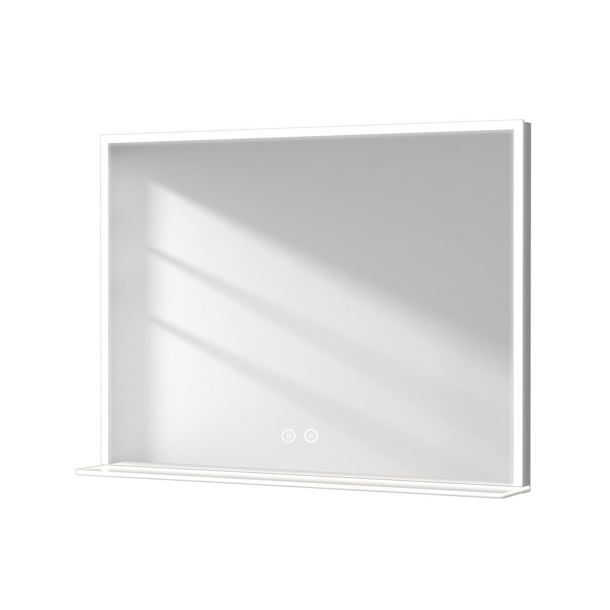 BADSPIEGEL mit Beleuchtung mit Ablage 80/60 cm - Weiß, Glas (60/3/80cm) - EMKE
