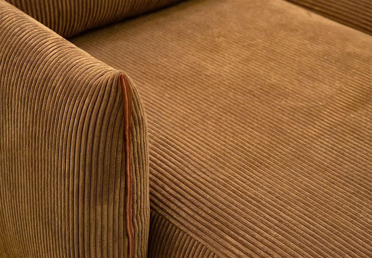 ECKSOFA TAUER 5-Sitzer, honig - Schwarz/Honig, Holzwerkstoff/Kunststoff (173/294cm) - Courtois Laville