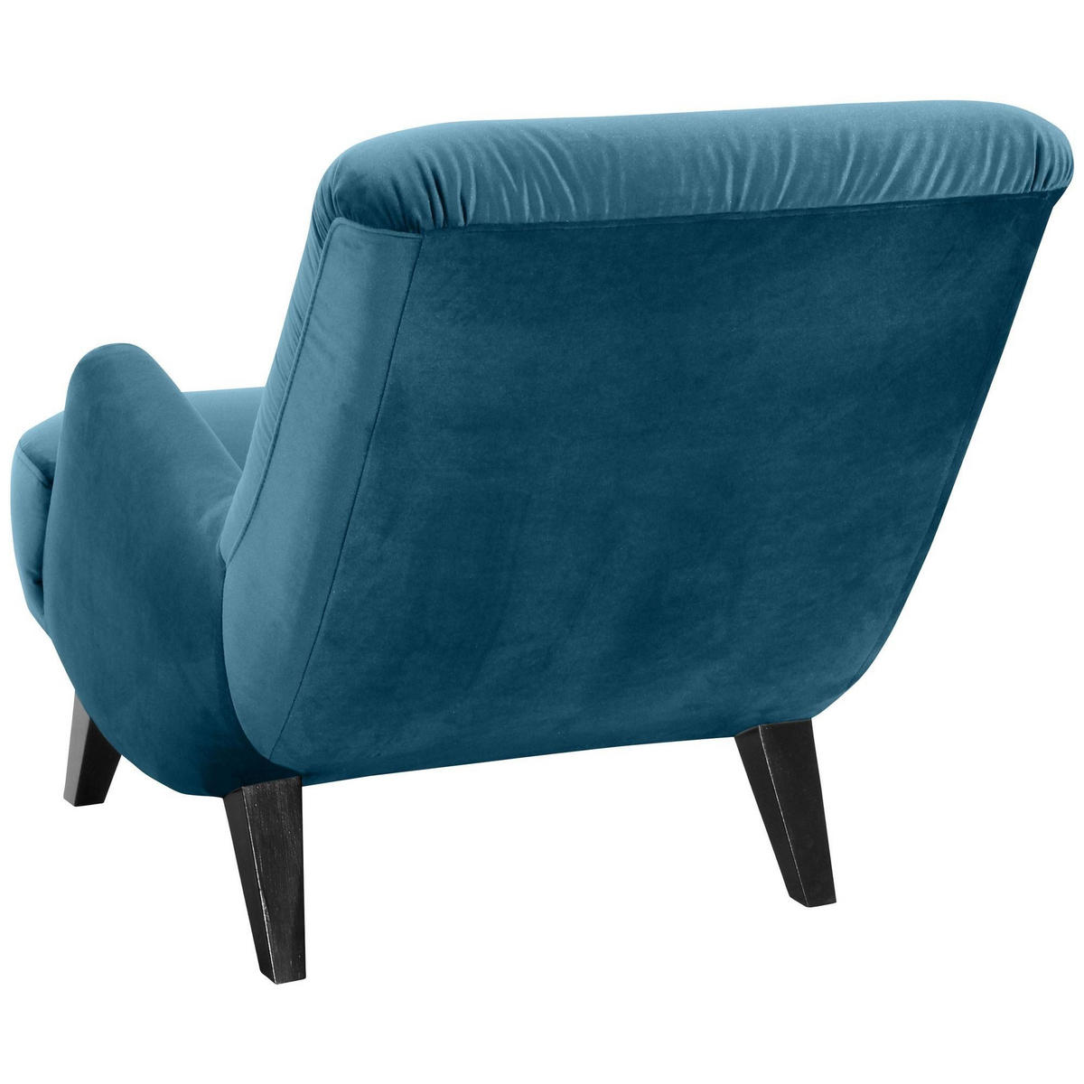 SESSEL Kajsa 71x80x101 Bezug Samtvelours Buche schwarz/petrol - Petrol/Schwarz, Kunststoff (101/80/71cm) - 58aufmkessel