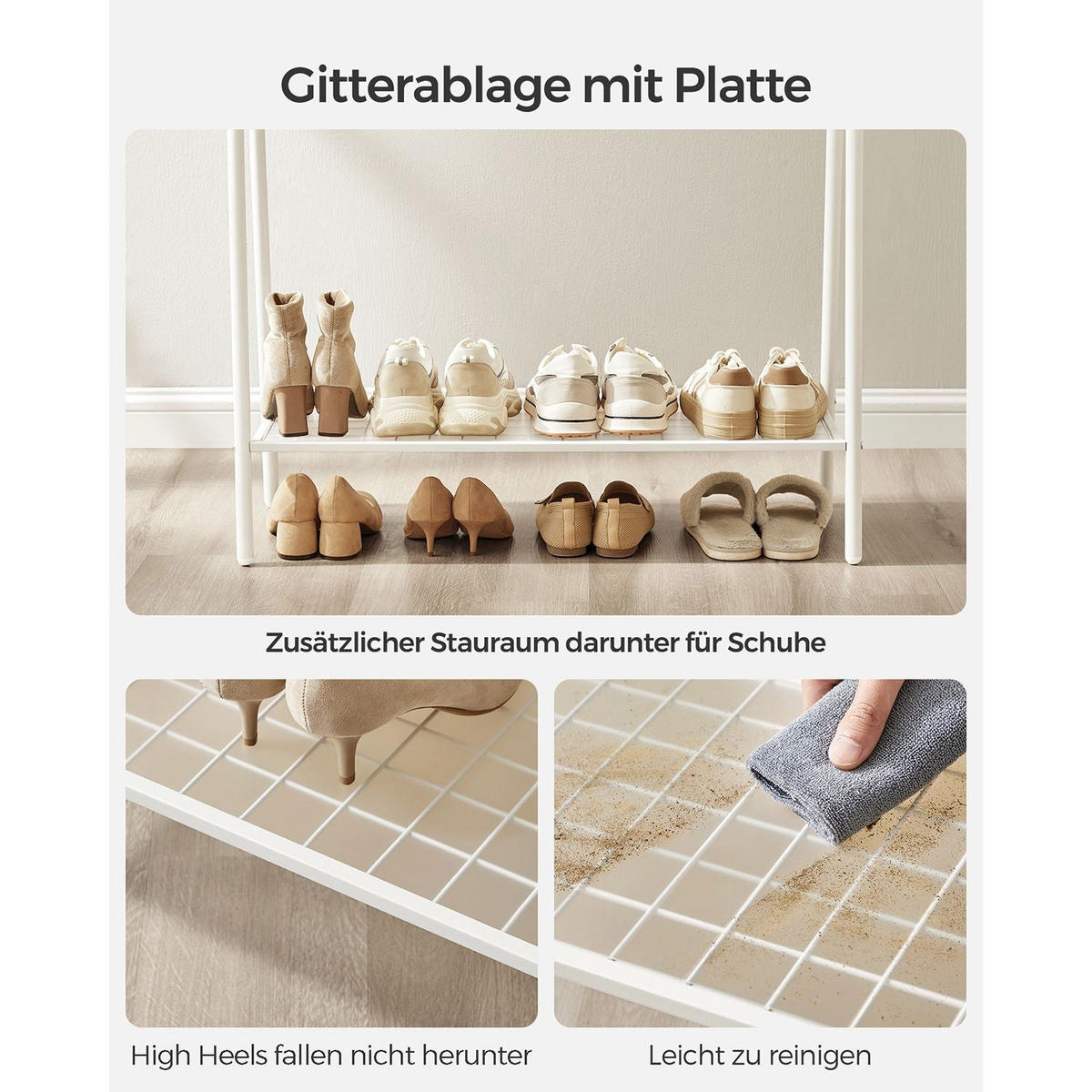 KLEIDERSTÄNDER BRAZZAVILLE - Weiß, Metall (92.5/153/33.5cm) - Hansiro