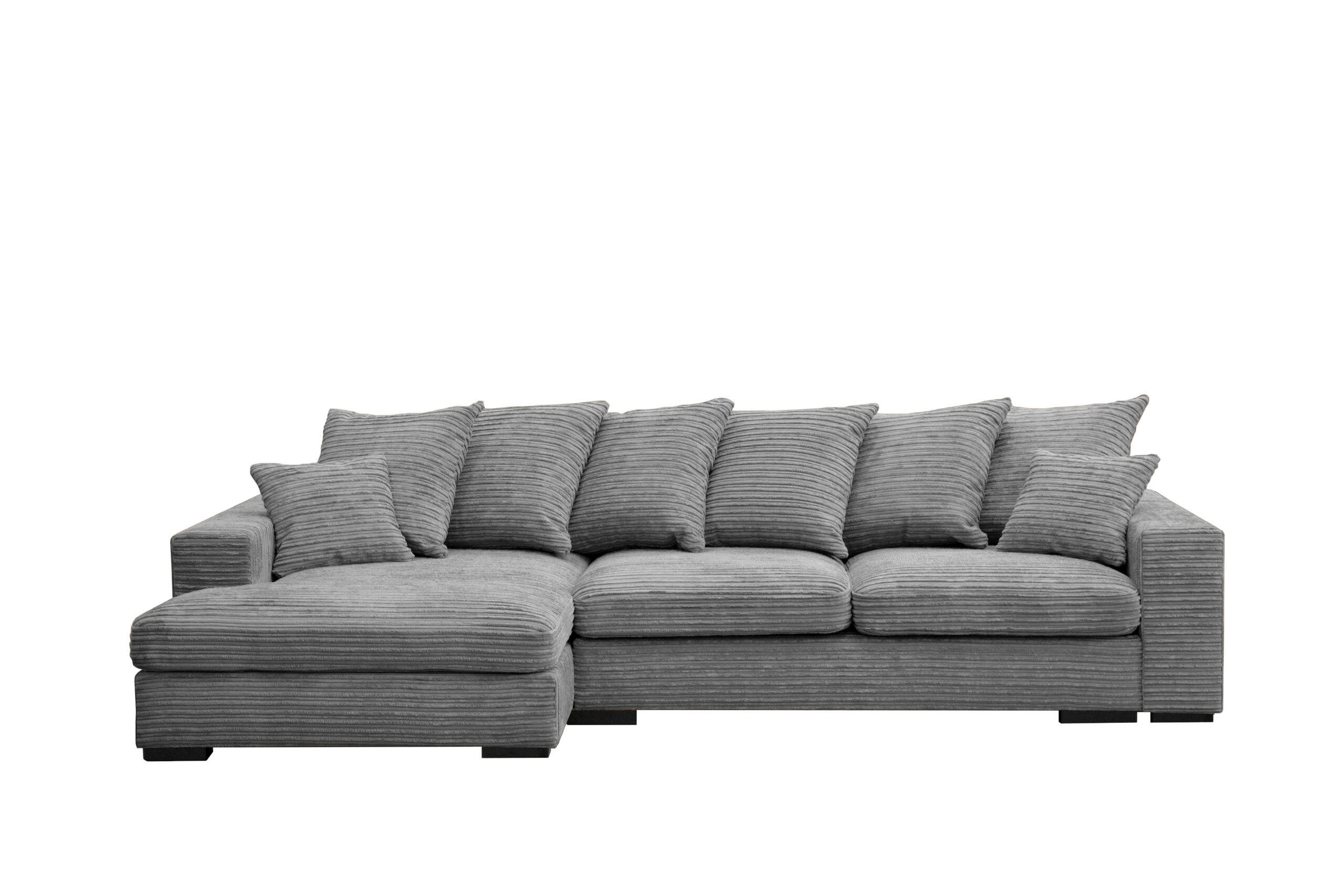 ECKSOFA Mit Schlaffunktion Und Bettkasten Couch L-form Gabon Stoff Zoom Grau Links - Grau, Holz (155/285cm) - Kaiser Möbel