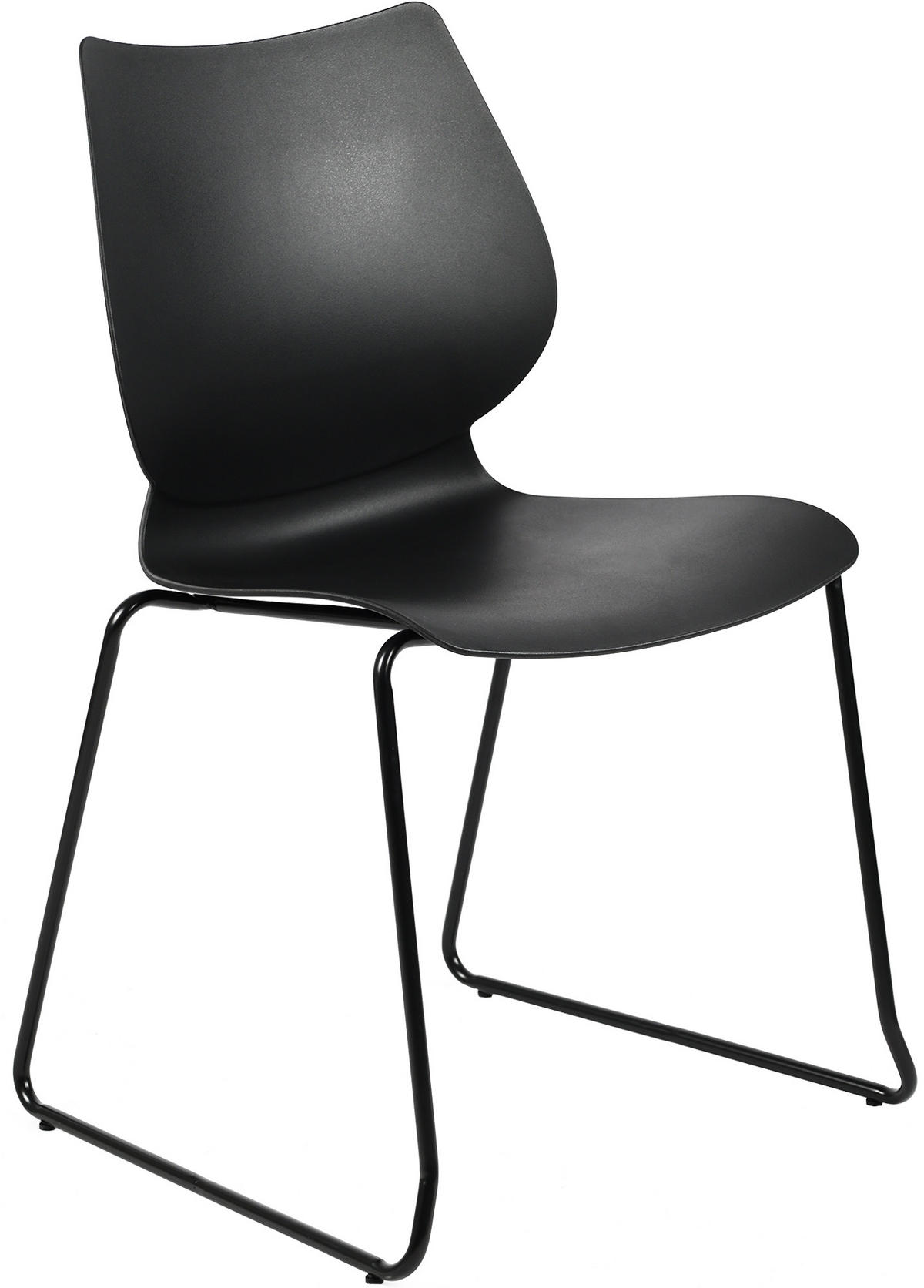 BESUCHERSTUHL Kunststoff Schwarz - Schwarz, Kunststoff/Metall (47/86/50cm) - CLP