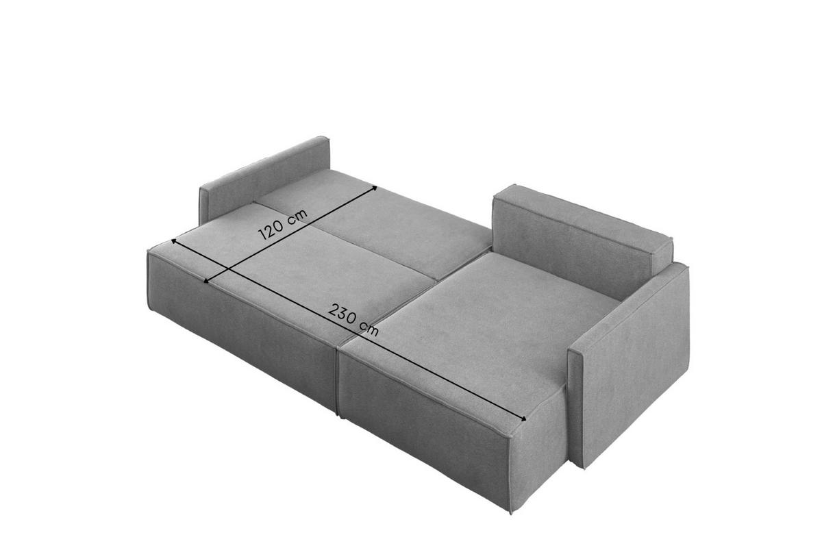 SCHLAFSOFA Carlos L-Form, Ecksofa Mit Bettkasten Und Schlaffunktion Stoff Salvador Rechts Grau - Grau, Holz/Textil (250/83/142cm) - Kaiser Möbel