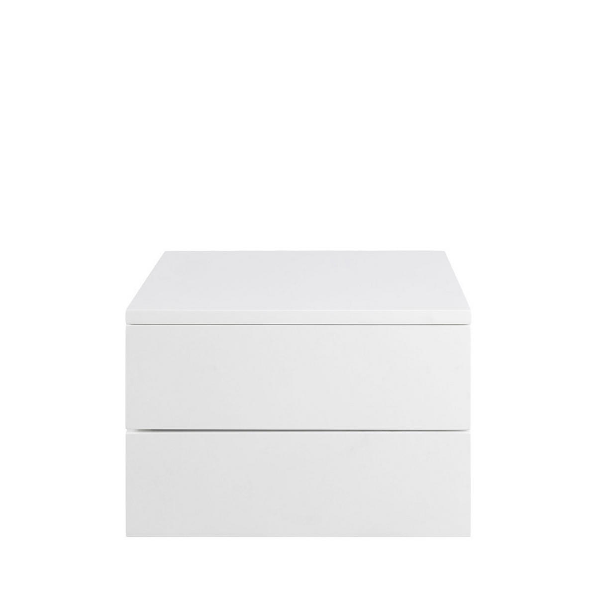 WAND-NACHTISCH mit 2 Schubladen - PUERTO - Weiss - Weiß, Holz (37/24/32cm) - Drawer
