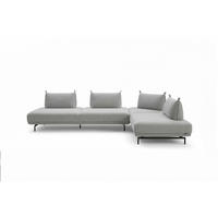 ECKSOFA CANE Grau Webstoff - Schwarz/Grau, Textil/Metall (310/210cm) - KAWOLA