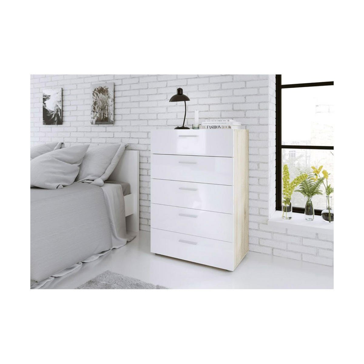 KOMMODE Eiche Dekor - Eichefarben, Holzwerkstoff (70/102/40cm) - ebuy24