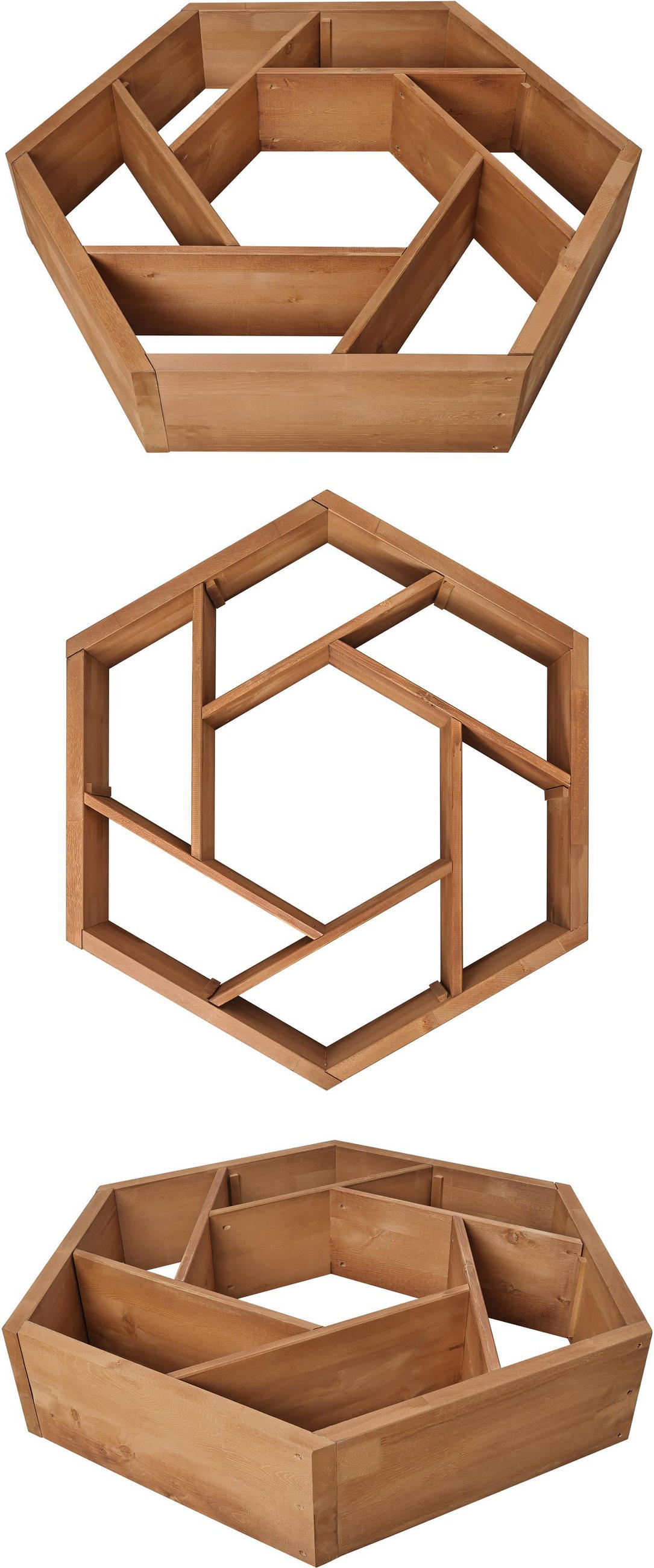 PFLANZBEET Hexy1 - Braun, Holz (100/80/100cm) - needs&wants