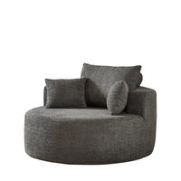 STOFFSOFA Grau, Bequemer Polstersessel mit Rückenkissen, ohne Montage - Grau, Textil (127/82/127cm) - PARAFTA HOME