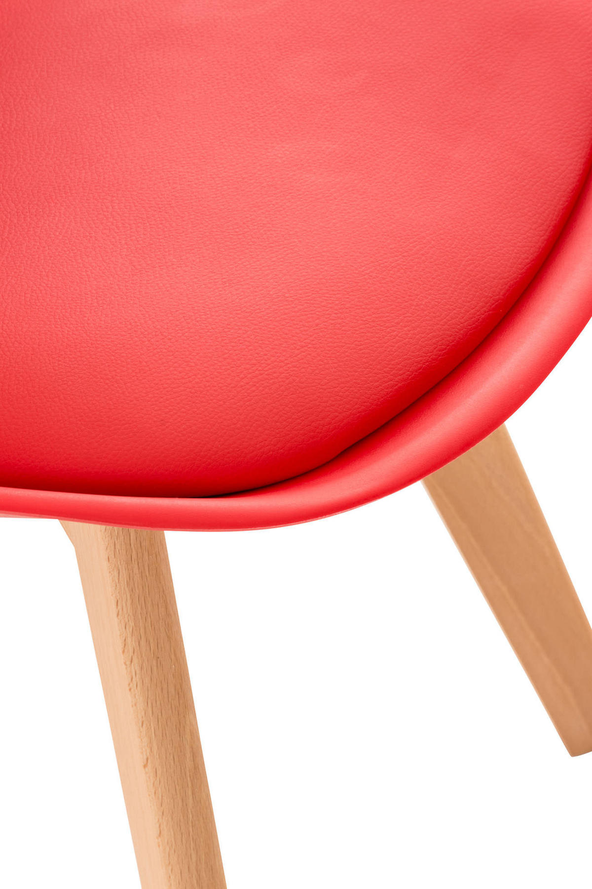 STUHL Kunststoff rot - Eukalyptusholzfarben/Rot, Holz/Kunststoff (49/83/50cm) - CLP