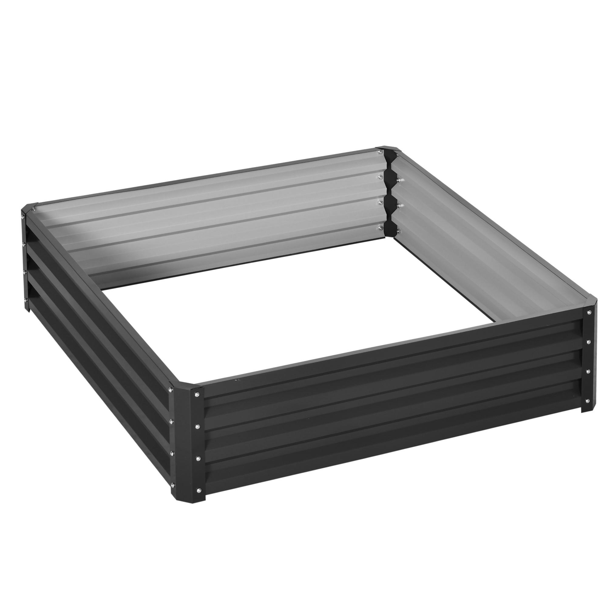 HOCHBEET 120x120x30 cm Stahl grau - Grau, Metall (120/30/120cm) - Fortuna Lai