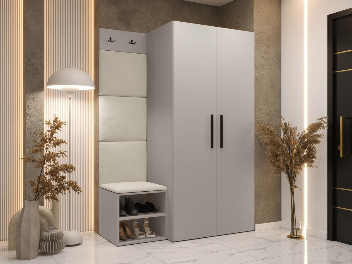 GARDEROBEN-SET Medi IV - Kaschmir/Beige, Holzwerkstoff/Kunststoff (80/191/50cm) - MIRJAN24