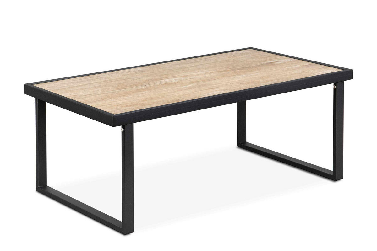 GARTENSET TRIBO Industriestil für 4 Personen, schwarz - Schwarz/Grau, Metall - KONSIMO®