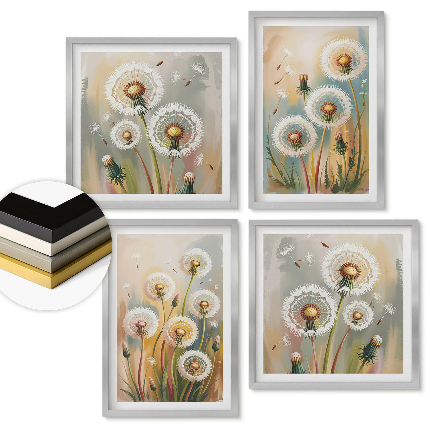 ArtPrintCave Wandbilder Silber 50x50 cm