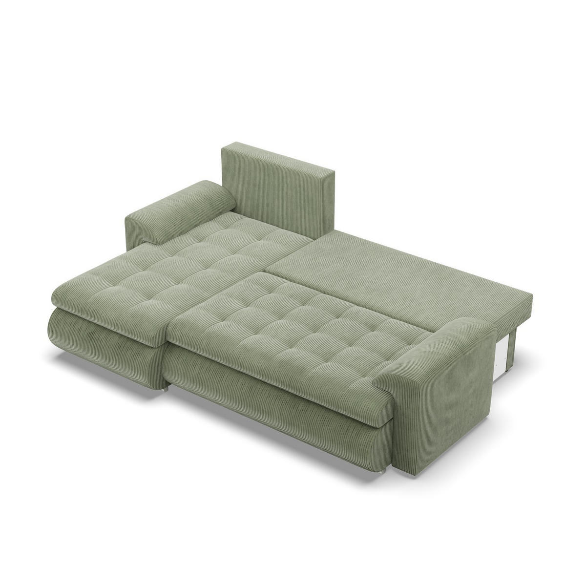 ECKSOFA LINKS MIT SCHLAFFUNKTION FORESTA, Cord - Grün - Grün, Textil (230/159cm) - Mebligo