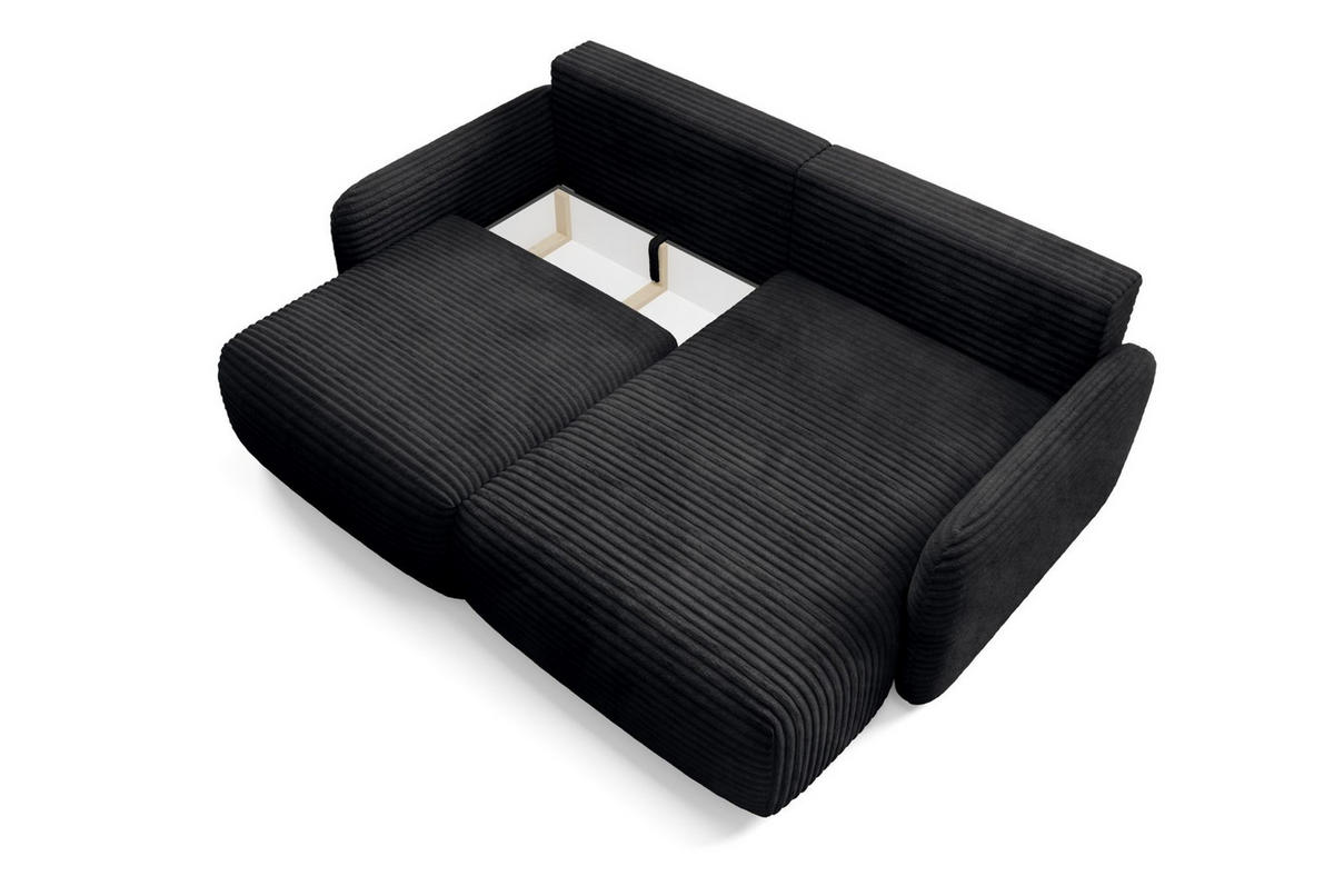 ECKSOFA Simone Mit Schlaffunktion - Schwarz, Holzwerkstoff/Textil (165/240cm) - Fun Möbel