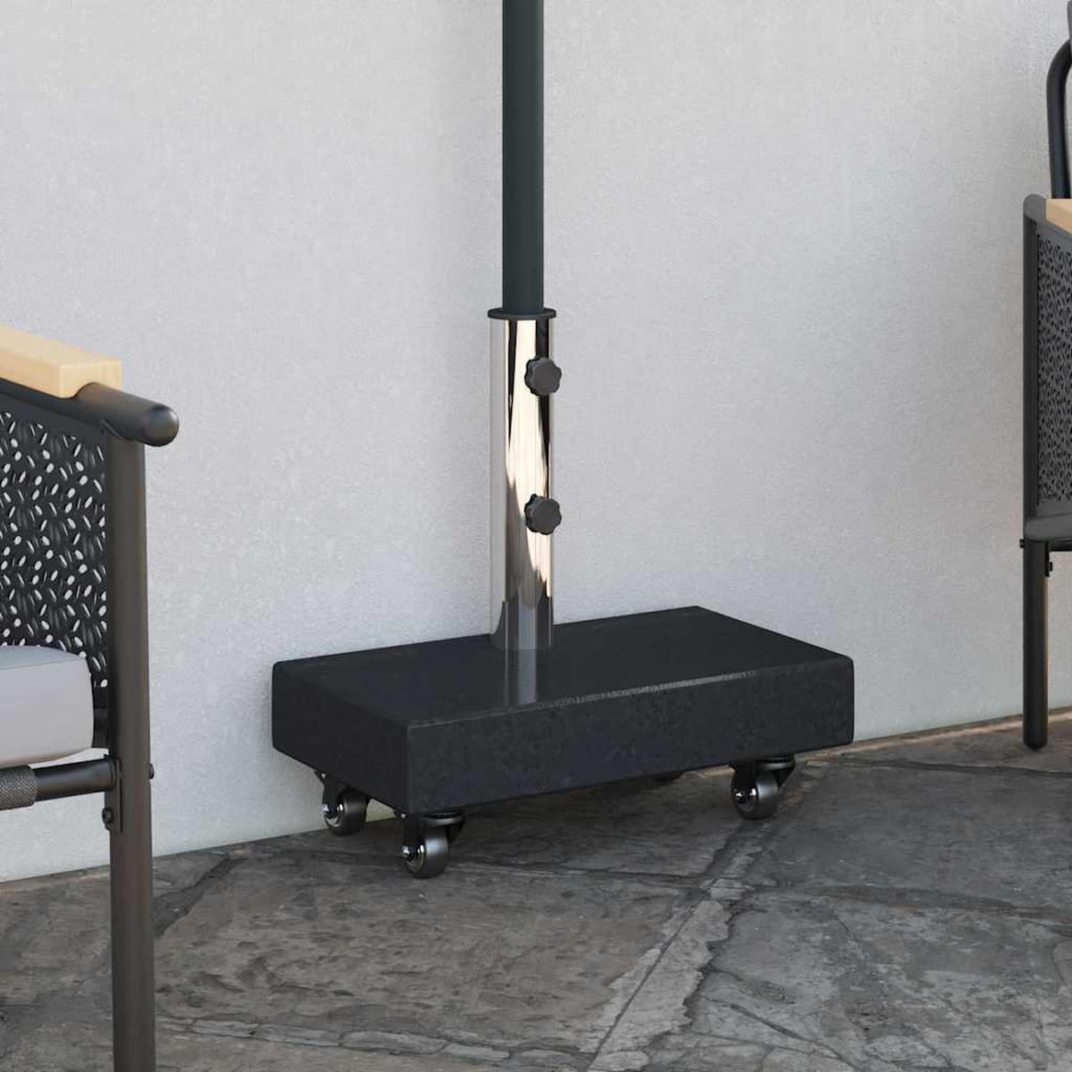 SONNENSCHIRMSTÄNDER Schwarz 45/25/45 Cm Granit - Schwarz, Stein (25/45cm) - vidaXL
