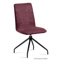 ESSZIMMERSTUHL drehbar (8er-Set) Divona 47x92x60 Schwarz/Marsala - Brombeere/Schwarz, Kunststoff (60/92/47cm) - 58aufmkessel