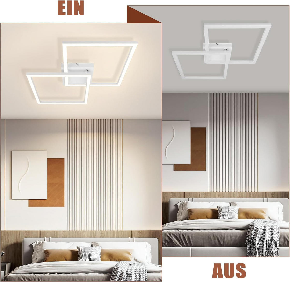 LED-DECKENLEUCHTE Eichwacht 46.1/5.8/46.1 cm - Weiß, Metall (46.1/46.1/5.8cm) - ZMH