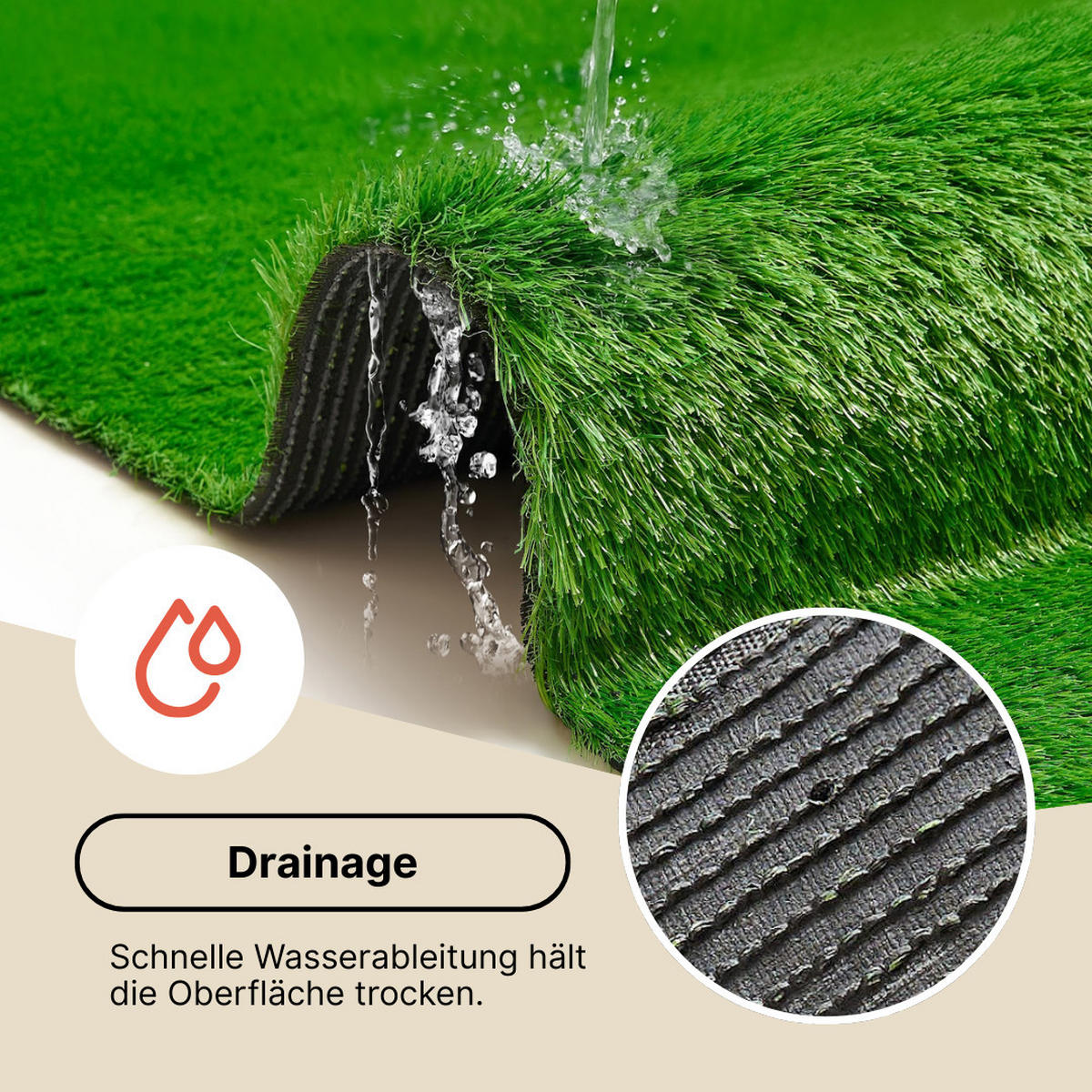 KUNSTRASEN Natural 40 mm – Rasenteppich für Garten & Terrasse, wetterfest 250/400 cm - Grün, Textil (250/400cm) - Tapiso