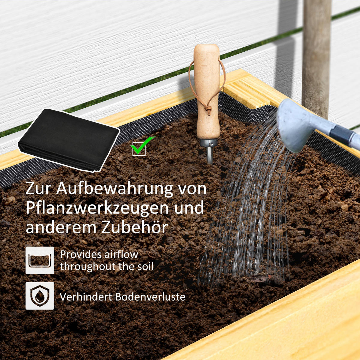 HOCHBEET mit Regal - Naturfarben, Holz (30/70.5/100cm) - Outsunny