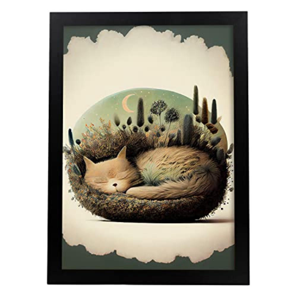 POSTER Katzenwald Im Präzisionsstil. A4 Rahmenlos - Klar, Papier (29.7/5/21cm) - Nacnic