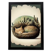 POSTER Katzenwald Im Präzisionsstil. A4 Rahmenlos - Klar, Papier (29.7/5/21cm) - Nacnic