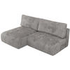 ECKSCHLAFSOFA VIVO L Grau Cord - links - Schwarz/Grau, Kunststoff/Textil (223/150cm) - MKS